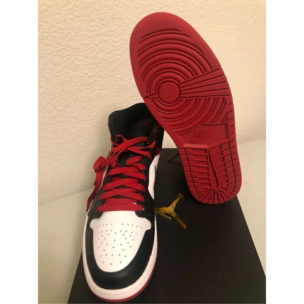 Jordan 1 Mid Black/ Gym Red Men’s Size 11